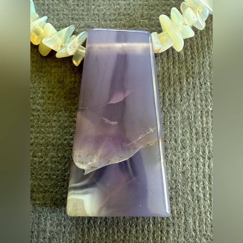 NWT Opal Amethyst Holly Blue Gemstone Statement Necklace and Earring Set Gift - Picture 11 of 11